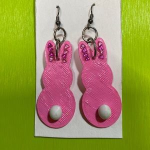 Pink Easter Bunny earrings